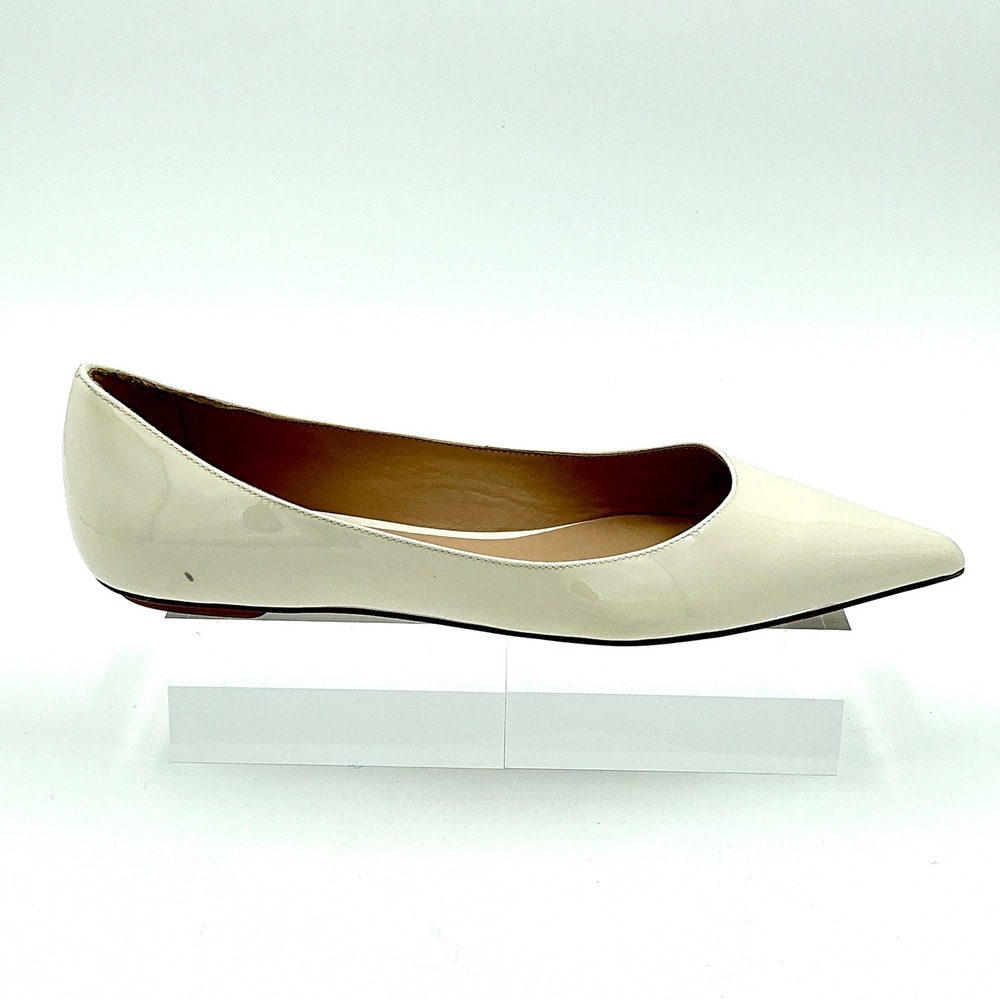 Stuart Weitzman Size 6 Cream Patent Leather Pointed Flats Spain NEW Emilia $395